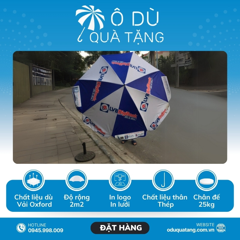 đặc điểm Ô Quảng Cáo Chính Tâm Màu Xanh Phối Trắng In Logo OD-25