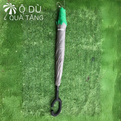 chi tiết Ô Gấp Ngược Đóng Mở Thủ Công Màu Xanh In Logo OD-41