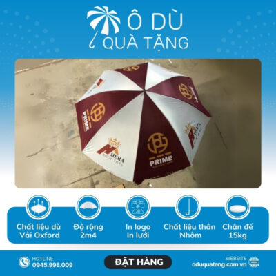 đặc điểm Ô Dù Quảng Cáo Ngoài Trời Màu Đỏ Phối Trắng In Logo OD-26