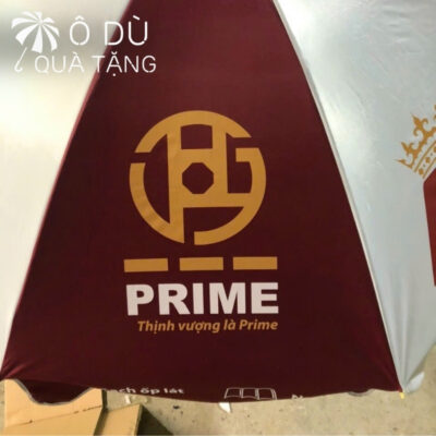 chi tiết Ô Dù Quảng Cáo Ngoài Trời Màu Đỏ Phối Trắng In Logo OD-26