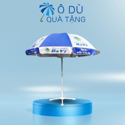 Ô Dù Ngoài Trời Chính Tâm Màu Xanh Phối Trắng In Logo OD-24