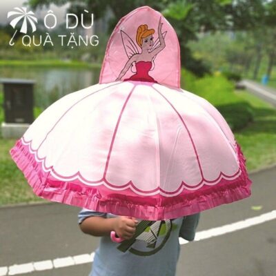 chi tiết Ô Trẻ Em Tay Cong Hình Công Chúa 3D In Logo OD-46