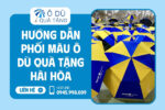 Phối màu ô dù quà tặng in logo