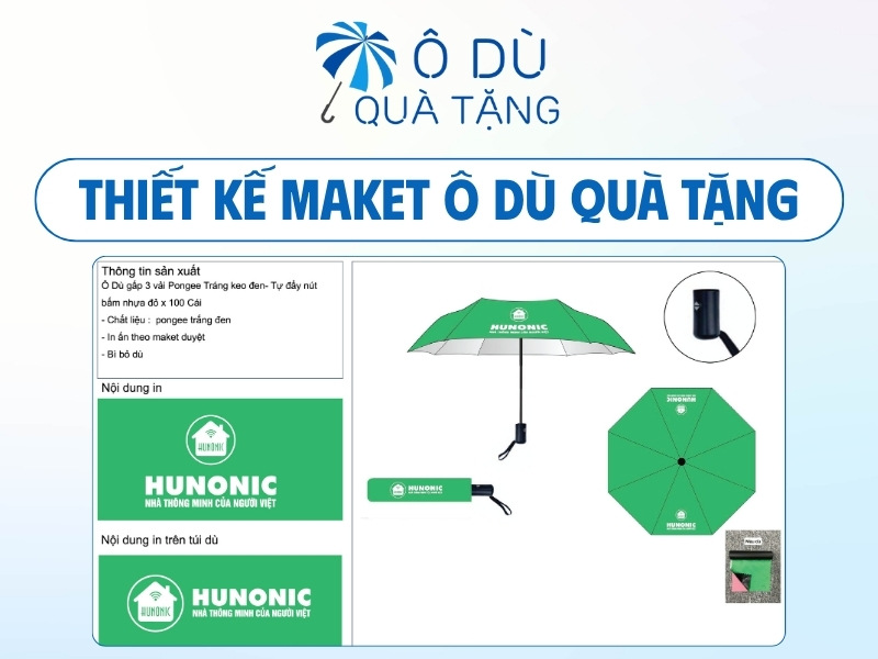 Thiết kế maket ô dù quà tặng doanh nghiệp