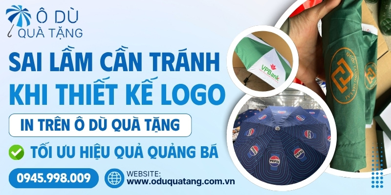 Sai lầm trong thiết kế logo trên ô dù quà tặng