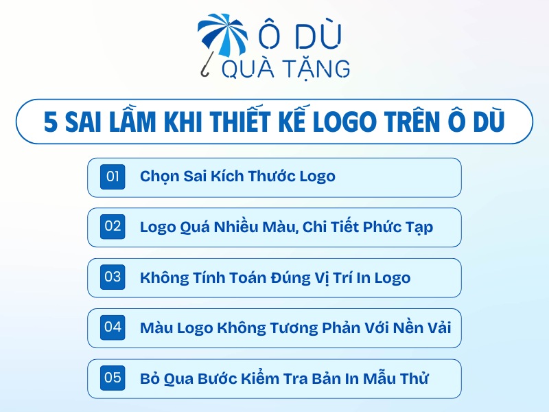 Sai lầm trong thiết kế logo trên ô dù quà tặng