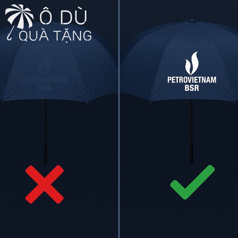 Thiết kế logo in trên ô dù quà tặng