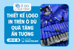 Thiết kế logo in trên ô dù quà tặng