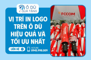 Vị trí in ấn logo trên ô dù quà tặng